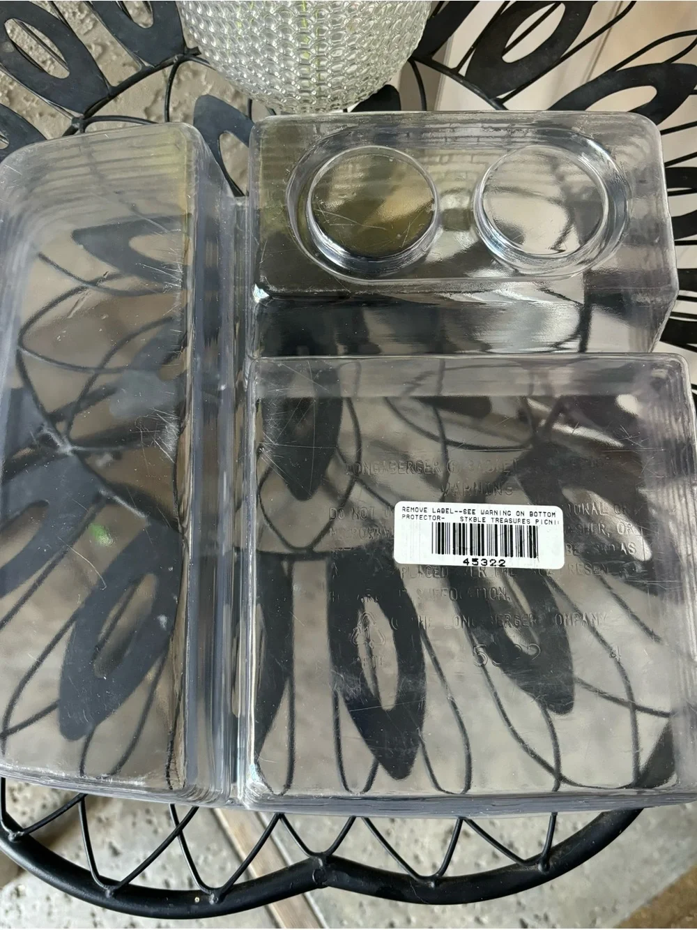 Longaberger Stackable Treasures Picnic Party Tray Clear Plastic Protector #45322